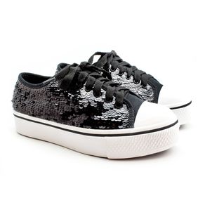 tenis plataforma infantil preto