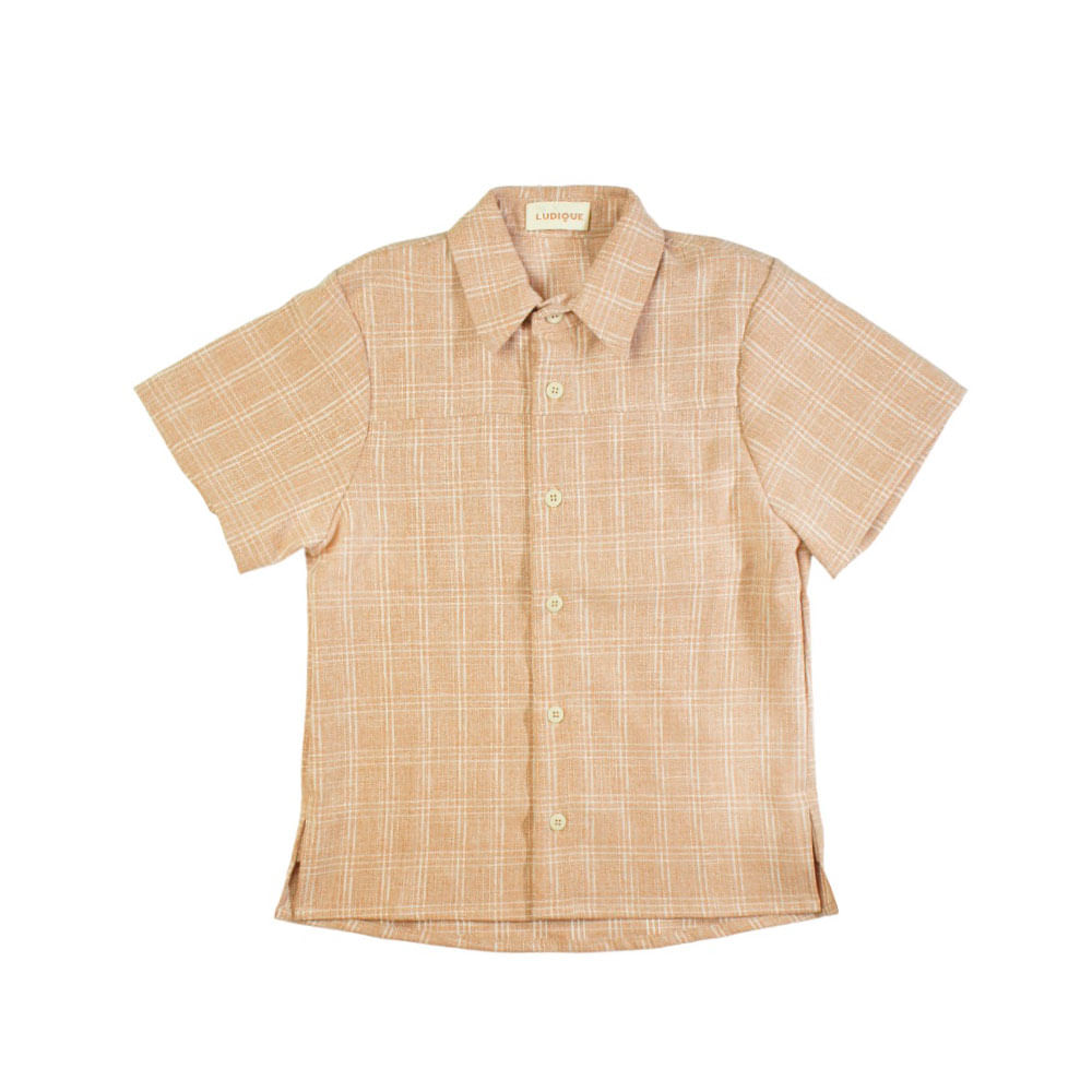 Camisa-Infantil-Ludique-Xadrez-Caramelo-LB0027